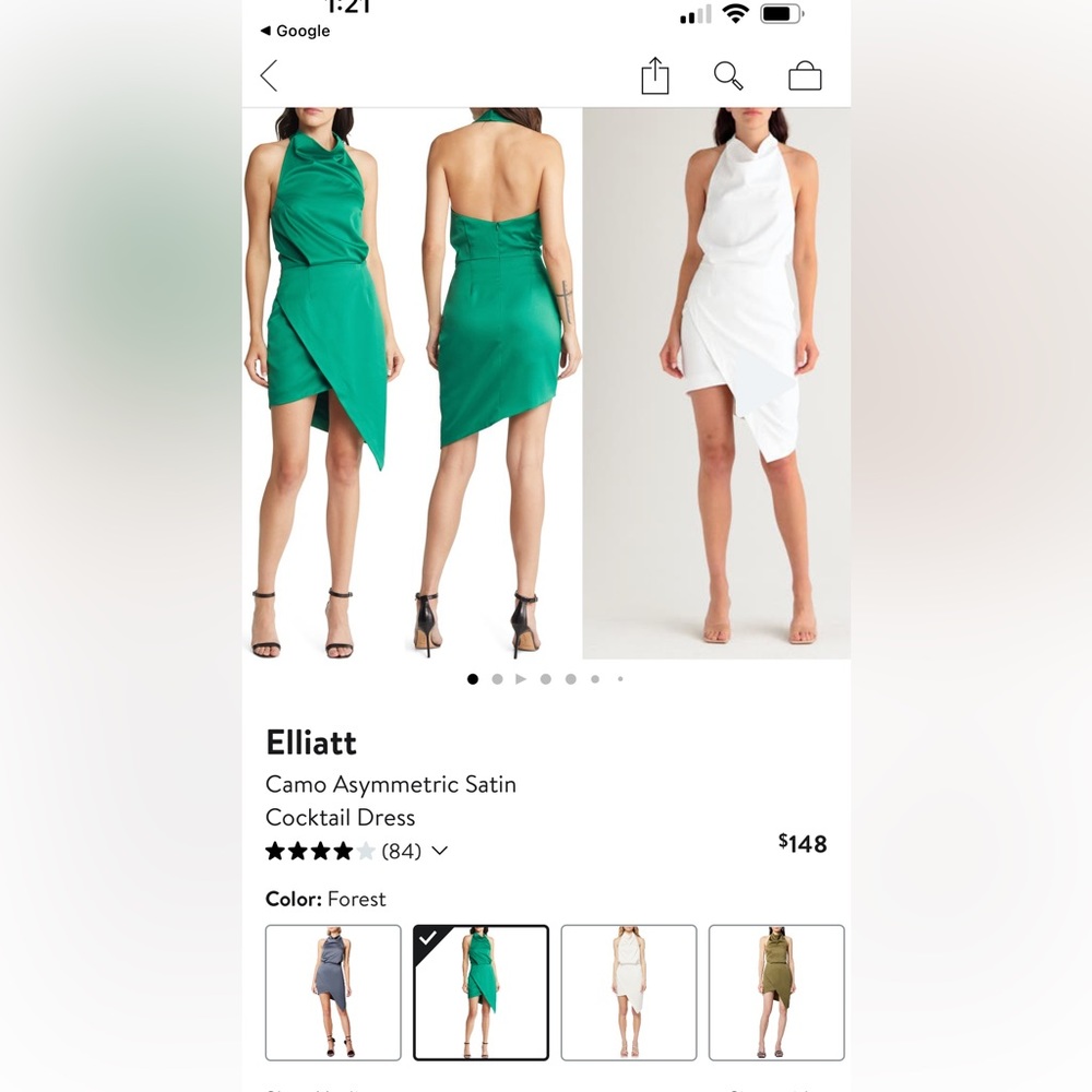 Elliatt Camo Asymmetric Satin Cocktail Dress